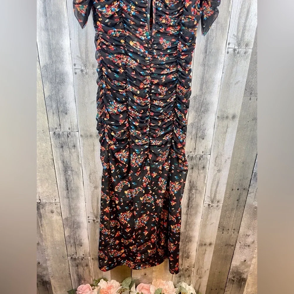 Free People Briella Midi Dress in Twilight Combo Size Medium.